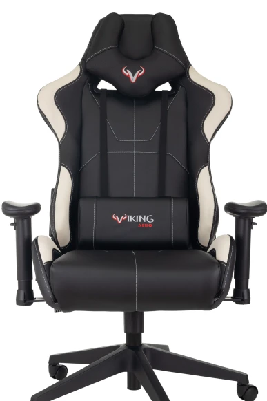 Кресло игровое Zombie VIKING 5 AERO черный/белый экокожа с подголов. крестов. пластик