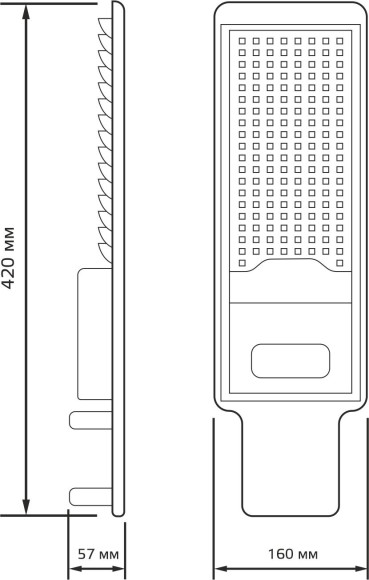 Светильник консольный Gauss 629536320 120Вт ламп.:168шт черный Светильник консольный Gauss 629536320 120Вт ламп.:168шт черный