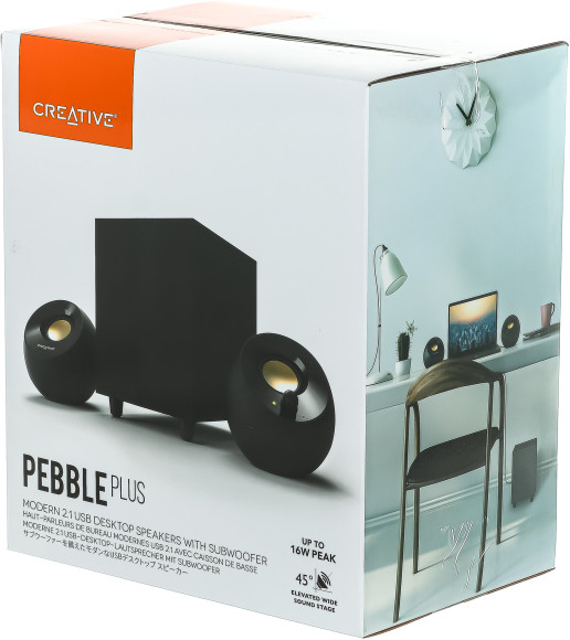 Колонки Creative PEBBLE PLUS 2.1 черный 8Вт