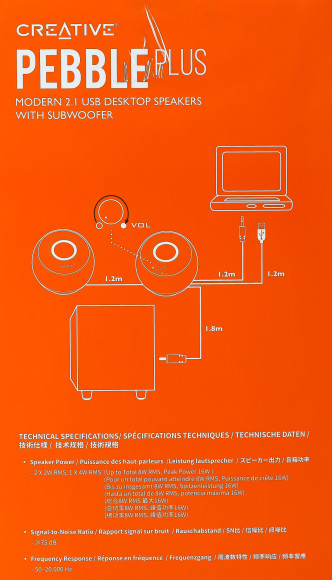 Колонки Creative PEBBLE PLUS 2.1 черный 8Вт