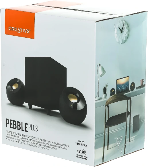 Колонки Creative PEBBLE PLUS 2.1 черный 8Вт