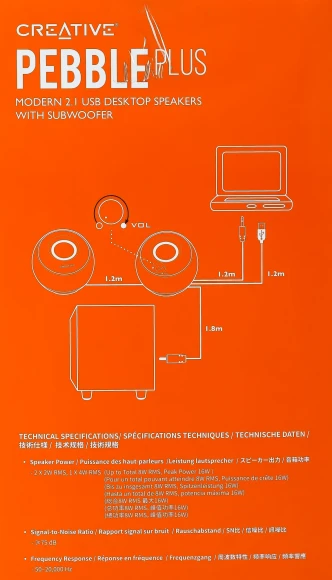 Колонки Creative PEBBLE PLUS 2.1 черный 8Вт