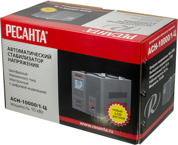 Стабилизатор напряжения Ресанта АСН-10000/1-Ц однофазный серый (63/6/8)
