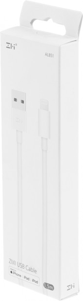 Кабель ZMI AL851 USB (m)-Lightning (m) 1.5м белый коробка (упак.:1шт)