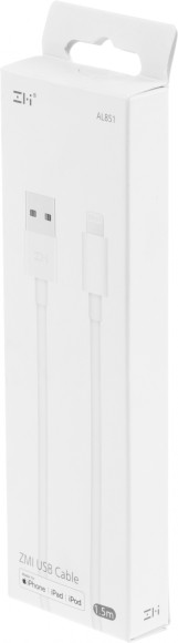 Кабель ZMI AL851 USB (m)-Lightning (m) 1.5м белый коробка (упак.:1шт)