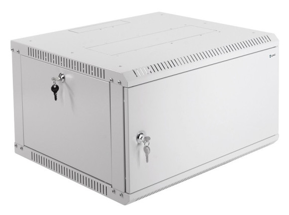 Шкаф коммутационный ЦМО ШРН-Эконом (ШРН-Э-6.650.1) настенный 6U 600x650мм пер.дв.металл 65кг серый 600мм 16.2кг 180град. 342мм IP20 металл
