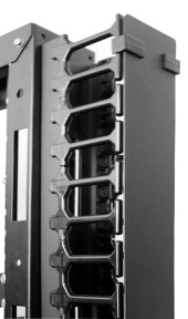 Кабельный органайзер Вертикальный ЦМО ВКО-П-42/48-9005 односторонний пальцы 42U шир.:4" глуб.:129мм