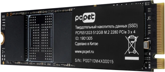 Накопитель SSD PC Pet PCIe 3.0 x4 512GB PCPS512G3 M.2 2280 OEM