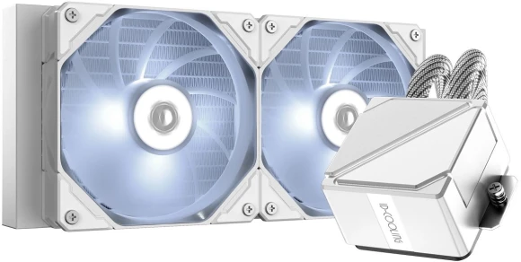Система водяного охлаждения ID-Cooling Dashflow 240 Basic Soc-AM4/1151/1200/2066/1700 белый 4-pin 15.2-35.2dB Al+Cu 260W 2250gr Ret (DASHFLOW 240 BASIC WHITE)