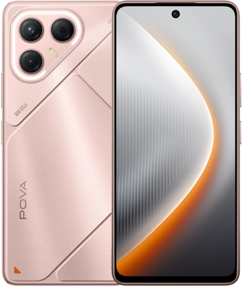 Смартфон Tecno Pova 7 5G 128Gb 8Gb розовый моноблок 3G 4G 2Sim 6.78" 1080x2460 Android 15 50Mpix 802.11 a/b/g/n/ac/ax NFC GPS GSM900/1800 Protect microSD max1024Gb
