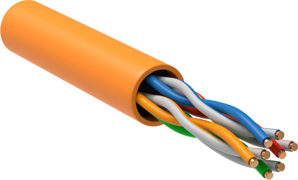 Кабель информационный ITK LC1-C5E04-127 кат.5E UTP 4 пары 24AWG LSZH внутренний 305м оранжевый