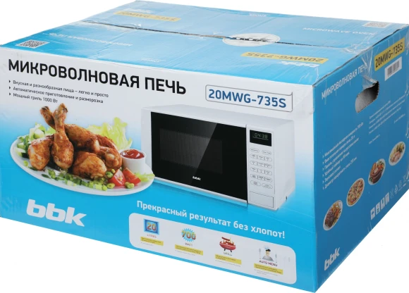 Микроволновая Печь BBK 20MWG-735S/W 20л. 700Вт белый Микроволновая Печь BBK 20MWG-735S/W 20л. 700Вт белый