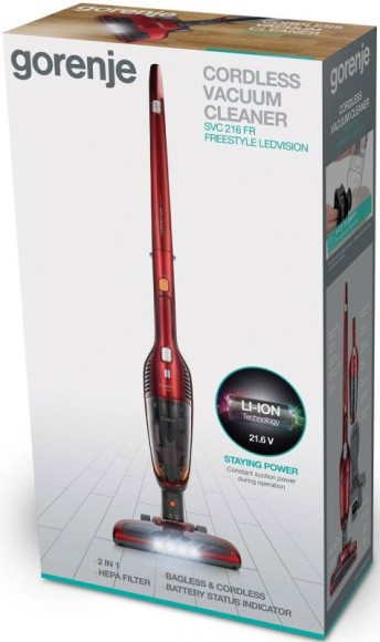 Пылесос ручной Gorenje SVC216FR 125Вт красный/черный