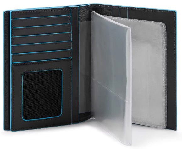 Обложка для документов Piquadro Blue Square PP5246B2R/N черный натур.кожа Обложка для документов Piquadro Blue Square PP5246B2R/N черный натур.кожа