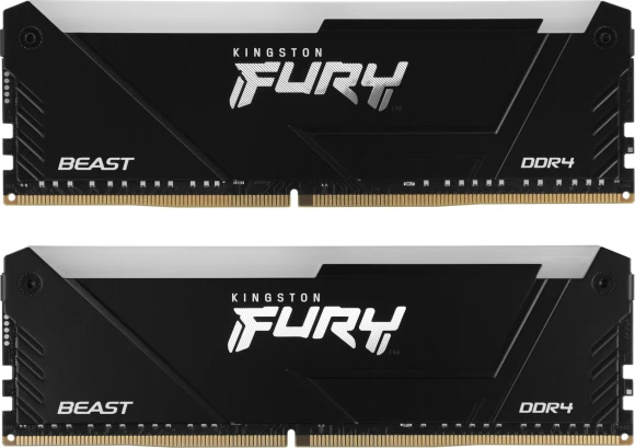 Память DDR4 2x16GB 3200MHz Kingston KF432C16BB2AK2/32 Fury Beast RGB RTL Gaming PC4-25600 CL16 DIMM 288-pin 1.35В kit single rank с радиатором Ret