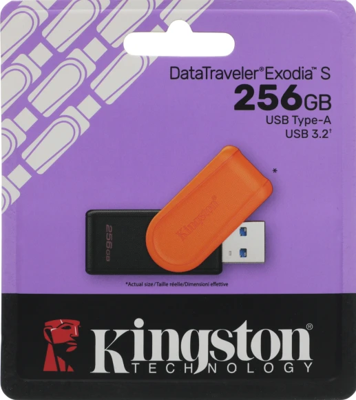 Флеш Диск Kingston 256GB DataTraveler Exodia S DTXS/256GB USB3.0 оранжевый/черный