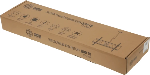 Кронштейн для телевизора Cactus CS-CP04-R черный 37"-70" макс.81.6кг потолочный поворот и наклон Кронштейн для телевизора Cactus CS-CP04-R черный 37"-70" макс.81.6кг потолочный поворот и наклон
