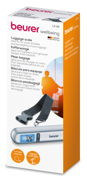 Весы багажные электронные Beurer LS06 макс.вес:40кг серебристый Весы багажные электронные Beurer LS06 макс.вес:40кг серебристый
