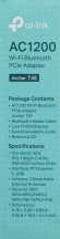 Сетевой адаптер Wi-Fi TP-Link Archer T4E AC1200 PCI Express (ант.внеш.съем) 2ант.