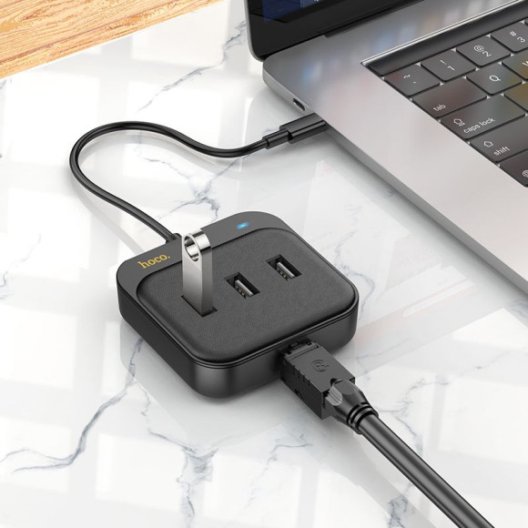 Разветвитель USB-C Hoco HB35 4порт. черный Разветвитель USB-C Hoco HB35 4порт. черный
