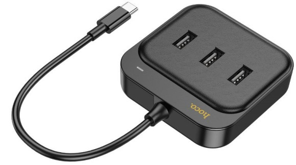 Разветвитель USB-C Hoco HB35 4порт. черный Разветвитель USB-C Hoco HB35 4порт. черный