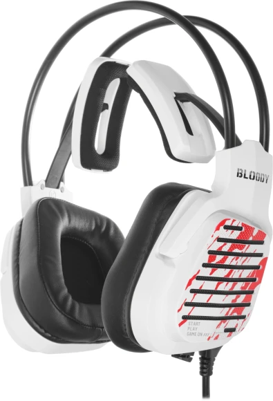 Наушники с микрофоном A4Tech Bloody G565 белый/рисунок 0.2м мониторные оголовье (G565 ENERGY WHITE)