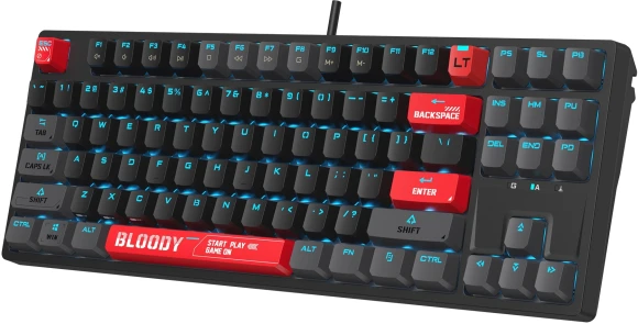 Клавиатура A4Tech AT87 черный/красный USB for gamer LED кабель 1.8м