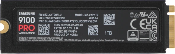 Накопитель SSD Samsung PCIe 5.0 x4 1TB MZ-VAP1T0CW 9100 Pro M.2 2280