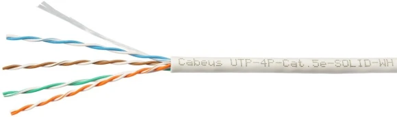 Кабель информационный Cabeus UTP-4P-CAT.5E-SOLID-BK кат.5E U/UTP 4 пары PVC внутренний 305м черный