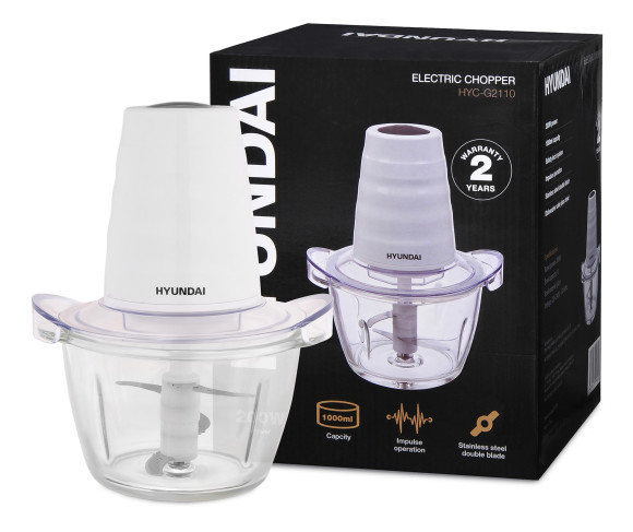Измельчитель электрический Hyundai HYC-G2110 1л. 200Вт белый Измельчитель электрический Hyundai HYC-G2110 1л. 200Вт белый