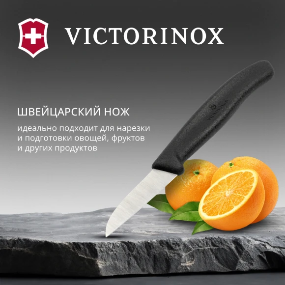 Нож кухонный Victorinox Swiss Classic (6.7303) стальной лезв.60мм прямая заточка черный Нож кухонный Victorinox Swiss Classic (6.7303) стальной лезв.60мм прямая заточка черный
