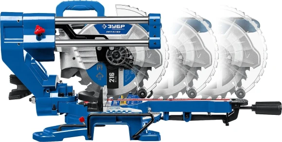 Торцовочная пила Зубр ППТ-216-П 1800Вт 4500об/мин d=216мм