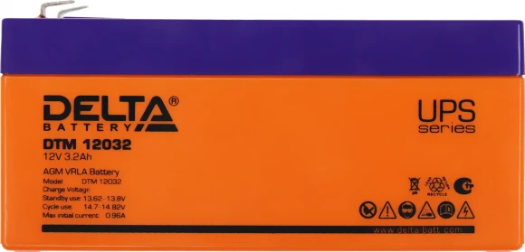 Батарея для ИБП Delta DTM 12032 12В 3.2Ач Батарея для ИБП Delta DTM 12032 12В 3.2Ач