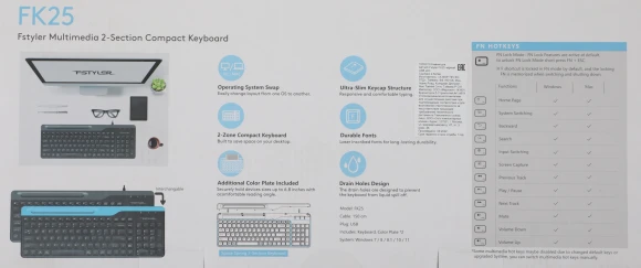 Клавиатура A4Tech FK25 черный/серый USB slim (FK25 BLACK) кабель 1.5м