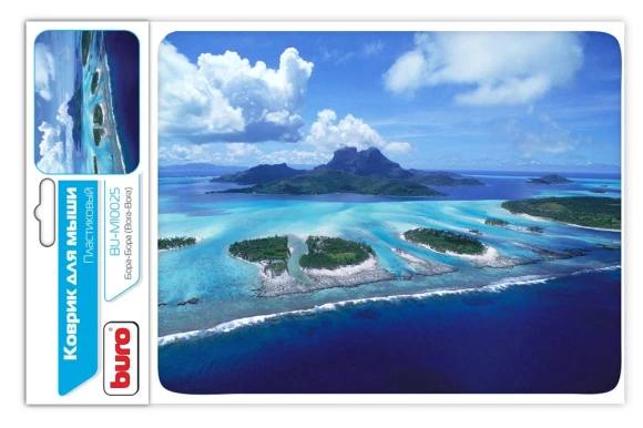 Коврик для мыши Buro BU-M10025 Мини рисунок/Бора-Бора 230x180x2мм Коврик для мыши Buro BU-M10025 Мини рисунок/Бора-Бора 230x180x2мм