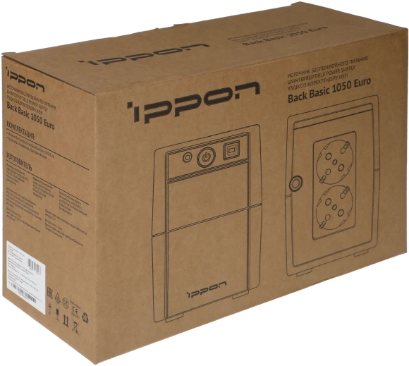 Источник бесперебойного питания Ippon Back Basic 1050 Euro 600Вт 1050ВА черный Источник бесперебойного питания Ippon Back Basic 1050 Euro 600Вт 1050ВА черный