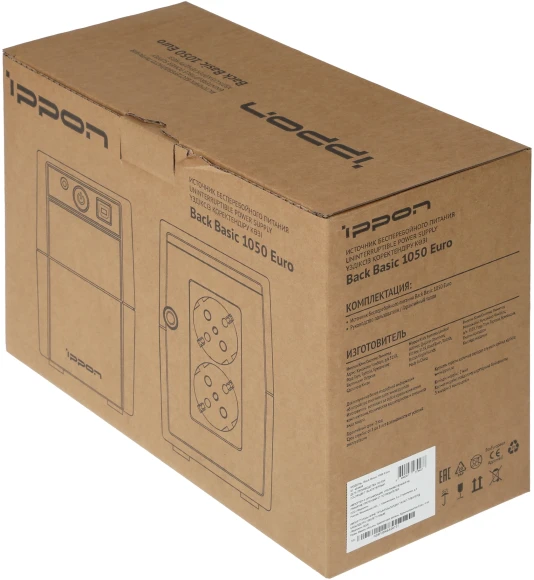 Источник бесперебойного питания Ippon Back Basic 1050 Euro 600Вт 1050ВА черный Источник бесперебойного питания Ippon Back Basic 1050 Euro 600Вт 1050ВА черный
