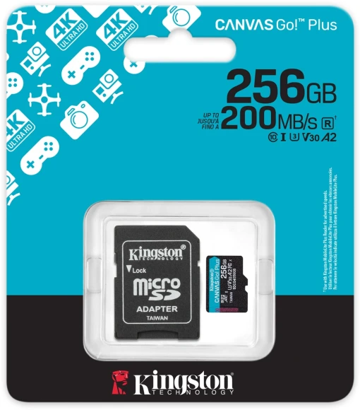 Флеш карта microSDXC 256GB Kingston SDCG4/256GB Canvas Go! Plus A2 + adapter Флеш карта microSDXC 256GB Kingston SDCG4/256GB Canvas Go! Plus A2 + adapter