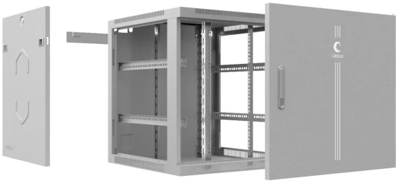 Шкаф коммутационный Cabeus (SH-05F-9U60/60) настенный 9U 600x600мм пер.дв.стекл 60кг серый 540мм IP20 сталь Шкаф коммутационный Cabeus (SH-05F-9U60/60) настенный 9U 600x600мм пер.дв.стекл 60кг серый 540мм IP20 сталь
