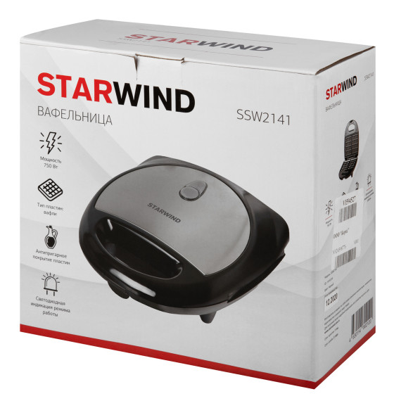 Вафельница Starwind SSW2141 750Вт черный Вафельница Starwind SSW2141 750Вт черный