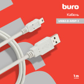 Кабель Buro USB A(m) mini USB B (m) 1м (USB2.0-M5P-1) серый Кабель Buro USB A(m) mini USB B (m) 1м (USB2.0-M5P-1) серый