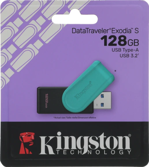 Флеш Диск Kingston 128GB DataTraveler Exodia S DTXS/128GB USB3.0 бирюзовый/черный Флеш Диск Kingston 128GB DataTraveler Exodia S DTXS/128GB USB3.0 бирюзовый/черный
