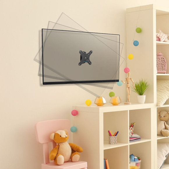 Кронштейн для телевизора Kromax GALACTIC-1 new черный 15"-32" макс.20кг настенный поворот и наклон Кронштейн для телевизора Kromax GALACTIC-1 new черный 15"-32" макс.20кг настенный поворот и наклон