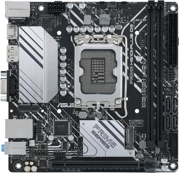 Материнская плата Asus PRIME H610I-PLUS D4-CSM Soc-1700 Intel H610 2xDDR4 mini-ITX AC`97 8ch(7.1) GbLAN+VGA+HDMI+DP Материнская плата Asus PRIME H610I-PLUS D4-CSM Soc-1700 Intel H610 2xDDR4 mini-ITX AC`97 8ch(7.1) GbLAN+VGA+HDMI+DP