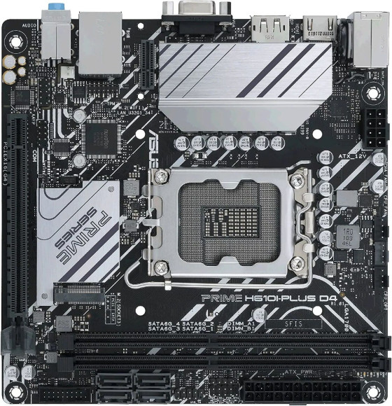 Материнская плата Asus PRIME H610I-PLUS D4-CSM Soc-1700 Intel H610 2xDDR4 mini-ITX AC`97 8ch(7.1) GbLAN+VGA+HDMI+DP Материнская плата Asus PRIME H610I-PLUS D4-CSM Soc-1700 Intel H610 2xDDR4 mini-ITX AC`97 8ch(7.1) GbLAN+VGA+HDMI+DP