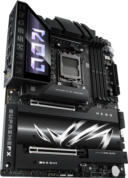 Материнская плата Asus ROG CROSSHAIR X870E HERO Socket AM5 AMD X870E 4xDDR5 ATX AC`97 8ch(7.1) 5Gigabit + 2.5Gigabit Ethernet RAID+HDMI