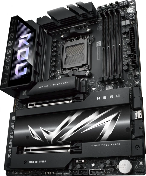 Материнская плата Asus ROG CROSSHAIR X870E HERO Socket AM5 AMD X870E 4xDDR5 ATX AC`97 8ch(7.1) 5Gigabit + 2.5Gigabit Ethernet RAID+HDMI