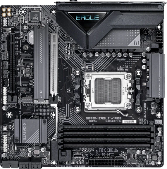 Материнская плата Gigabyte B850M EAGLE WIFI6E Socket AM5 AMD B850 4xDDR5 mATX AC`97 8ch(7.1) 2.5Gg RAID+HDMI+DP Материнская плата Gigabyte B850M EAGLE WIFI6E Socket AM5 AMD B850 4xDDR5 mATX AC`97 8ch(7.1) 2.5Gg RAID+HDMI+DP