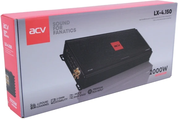 Усилитель автомобильный ACV LX-4.150 четырехканальный