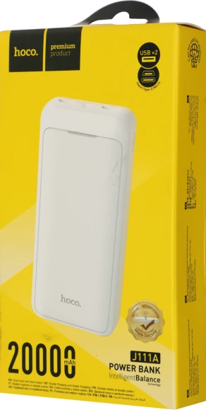 Мобильный аккумулятор Hoco J111A Smart 20000mAh 10W 2A белый (J111A SMART WHITE) Мобильный аккумулятор Hoco J111A Smart 20000mAh 10W 2A белый (J111A SMART WHITE)